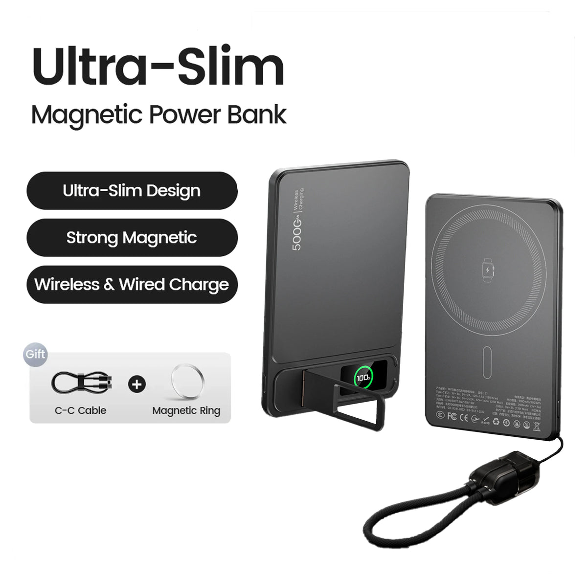 10000mAh Magnetic Wireless Power Bank