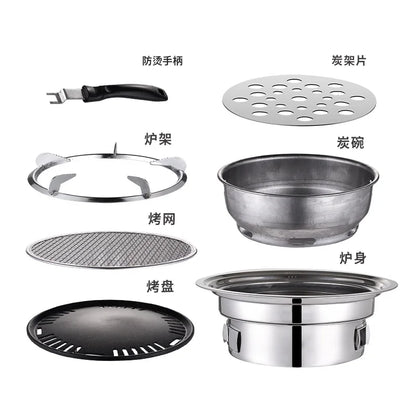 Portable Non-Stick Charcoal BBQ Grill