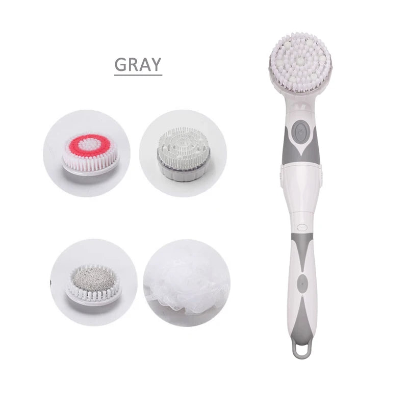 4-in-1 Long Handle Electric Bath Brush