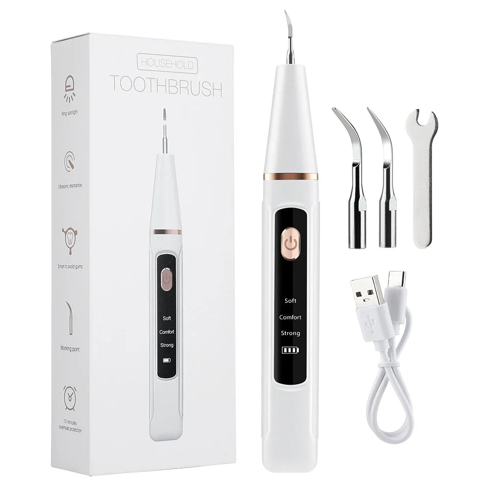 Ultrasonic dental finishing device with LED light