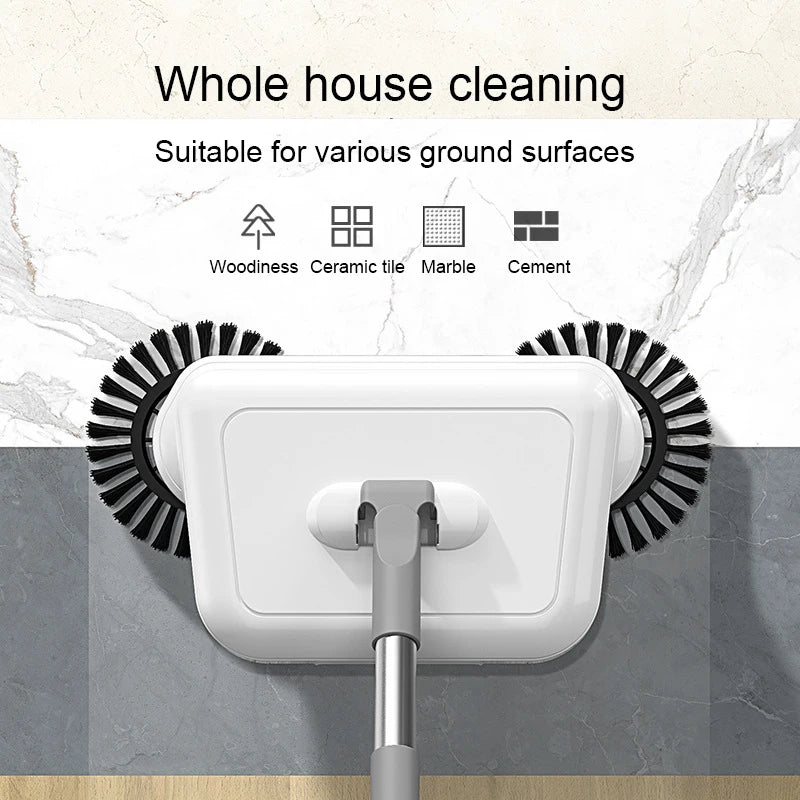 2-in-1 Push Broom & Mop Sweeper