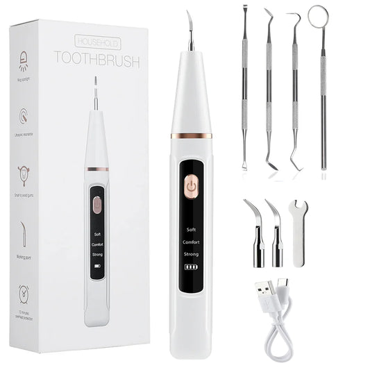 Ultrasonic dental finishing device with LED light