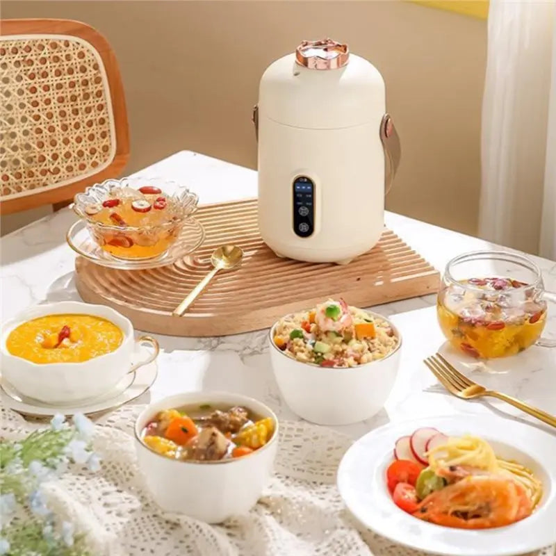 ABKB Mini Rice Cooker Portable Travel Electric Kettle Small Household Hot Pot Cooking Function For Noodles Soup Boiling Water