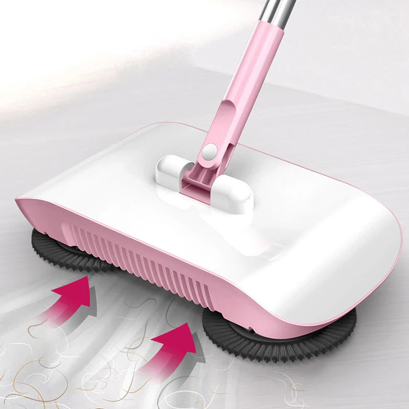 2-in-1 Push Broom & Mop Sweeper