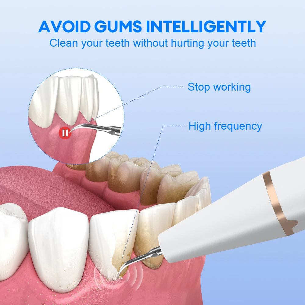 Ultrasonic dental finishing device with LED light
