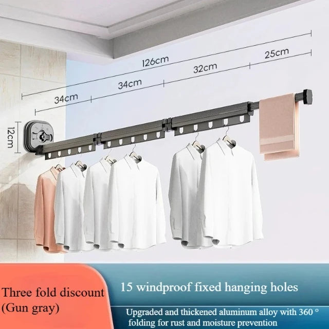 Retractable Wall-Mount Drying Rack