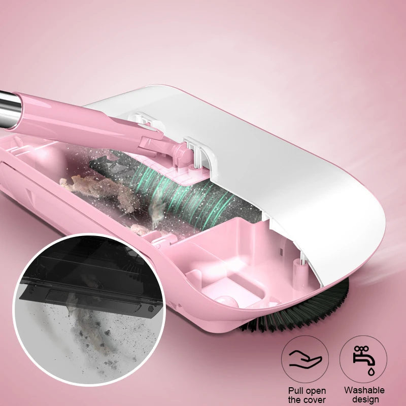 2-in-1 Push Broom & Mop Sweeper