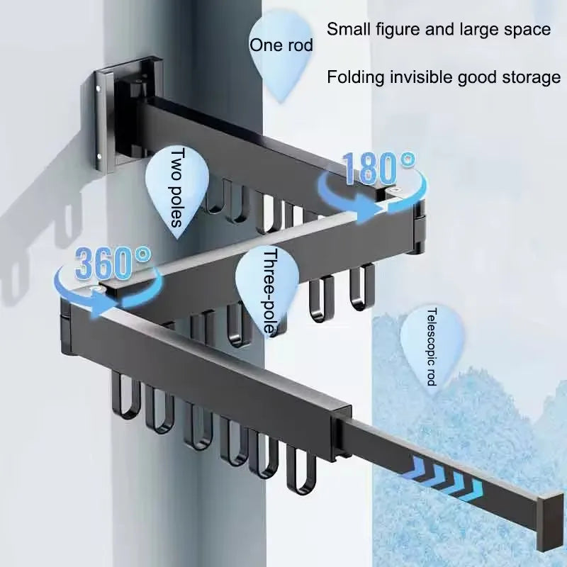 Retractable Wall-Mount Drying Rack
