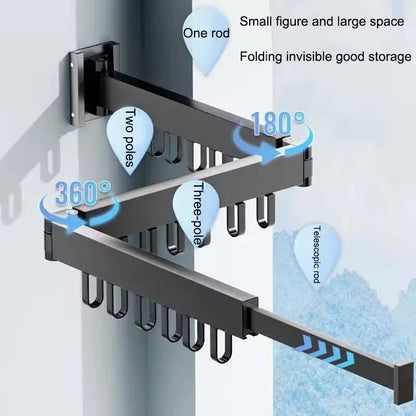 Retractable Wall-Mount Drying Rack