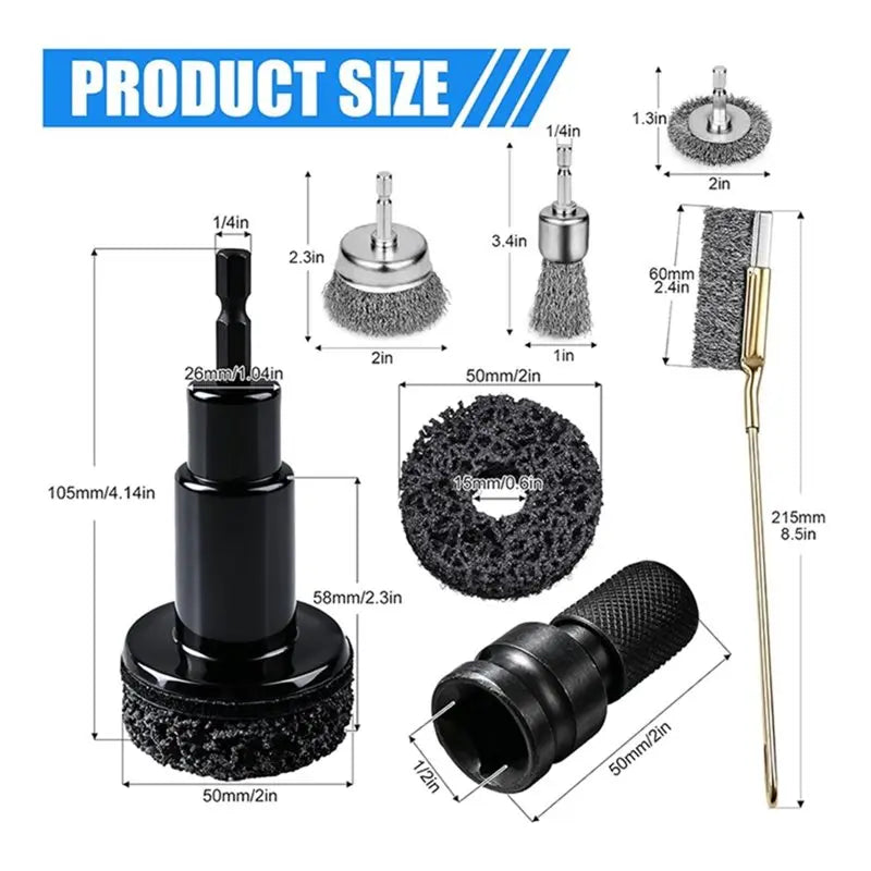 12-Piece Wire Wheel Hub Cleaning Kit