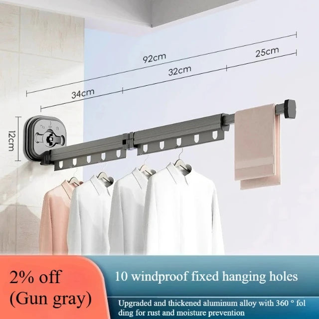 Retractable Wall-Mount Drying Rack