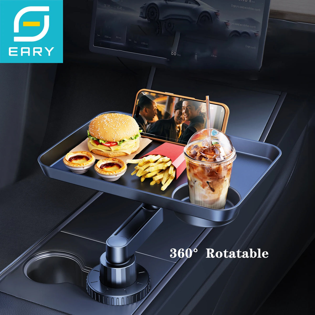 Swivel Car Cup Holder Tray Table