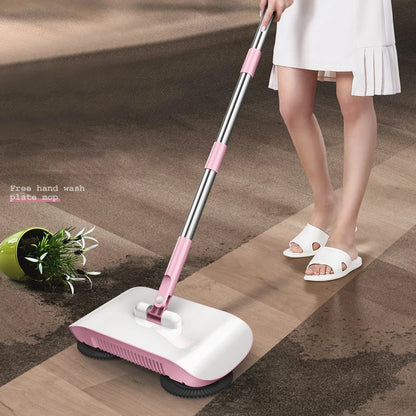 2-in-1 Push Broom & Mop Sweeper